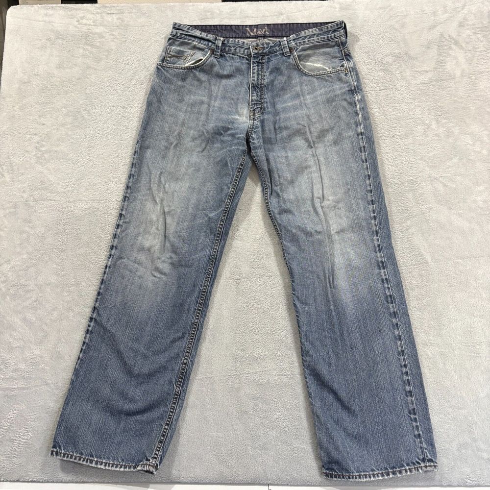 Mavi  Straight Leg Jeans Men's 36x32.5*‎ Blue Denim Light Wash Pockets Mid Rise
